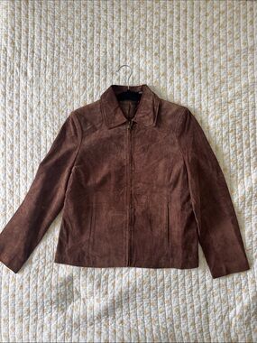 Relativity Brown Suede Zip-Front Jacket